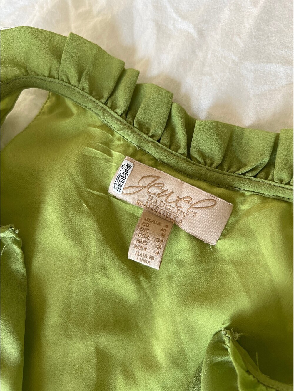 Badgley Mischka - Green Halter Neck Maxi Dress with Ruffle Hem, Size 4 - Picture 9 of 9